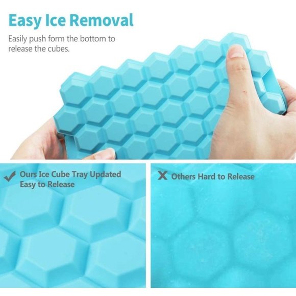 Ice Cube Trays (4-Pack) Silicone Flexible Ice Cube Trays with 148 Ice Cubicles - Picture 5 of 7